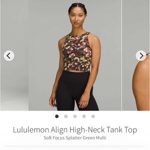 Lululemon Align High-Neck Tank Top
Soft Focus Splatter Green Multi Size 18